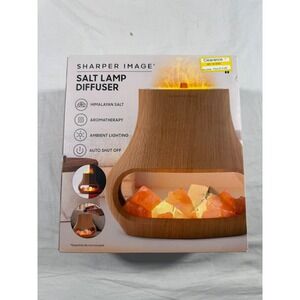 Sharper Image Salt Lamp Diffuser Brown NEW Himalayan Salt Aromatherapy